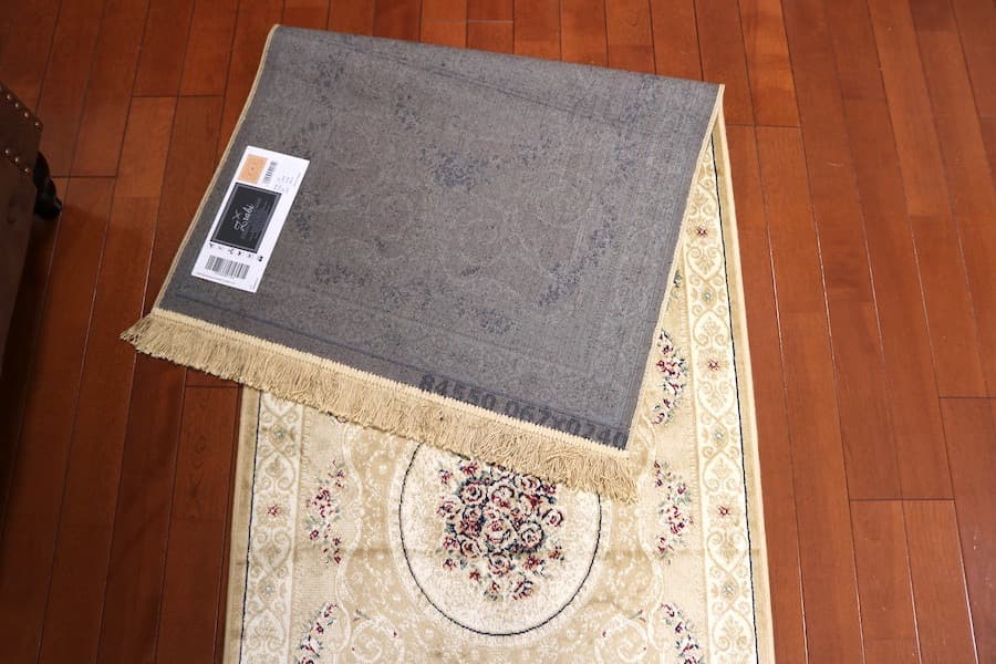 ペルシャ柄絨毯 67×240 新品カーペット 玄関マット ゴールド金運アップ！？