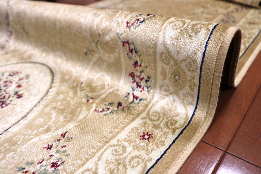 ペルシャ柄絨毯 67×240 新品カーペット 玄関マット ゴールド金運アップ！？