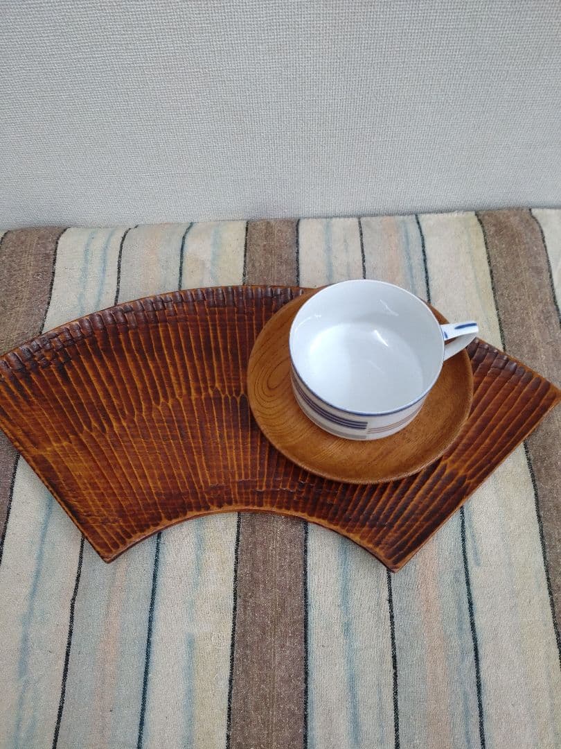 ビンテージ藤原盆　扇面　茶道菓子盆