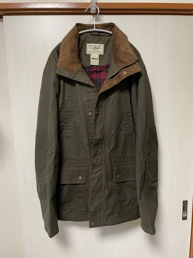 エルエルビーン　オイルジャケット　ミリタリー肘当て付き