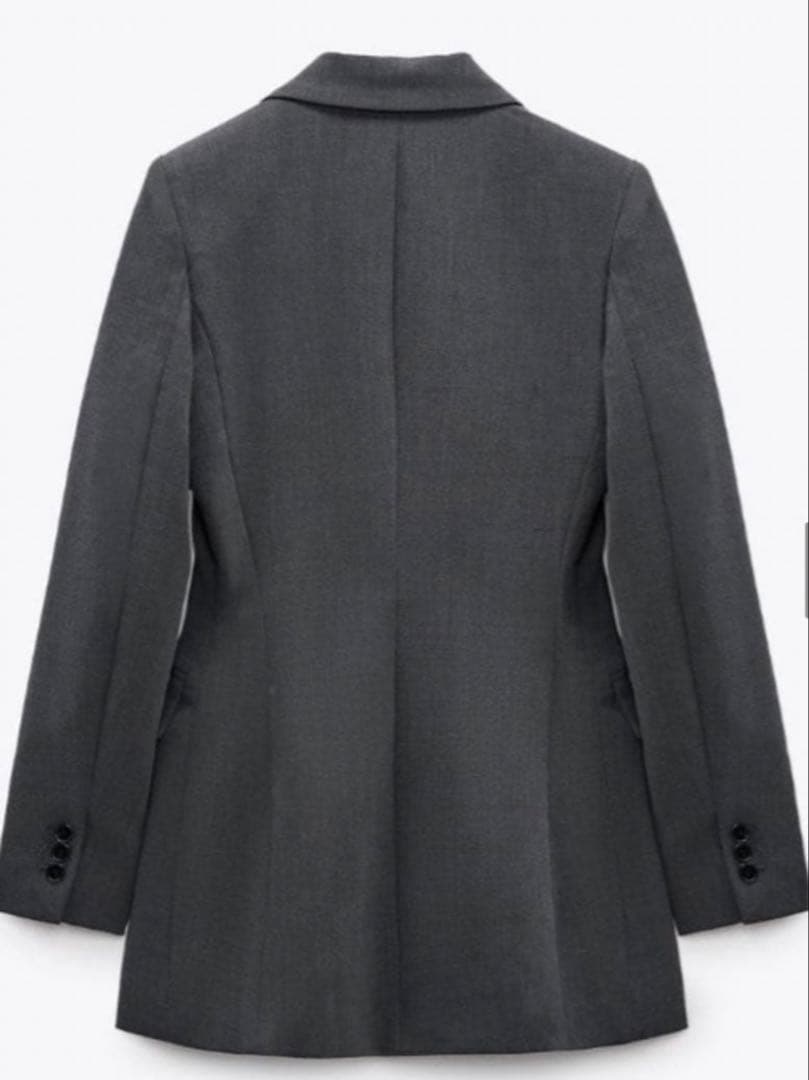 ZARA ダブルブレストブレザー　ダブルボタンテーラードジャケット　グレー