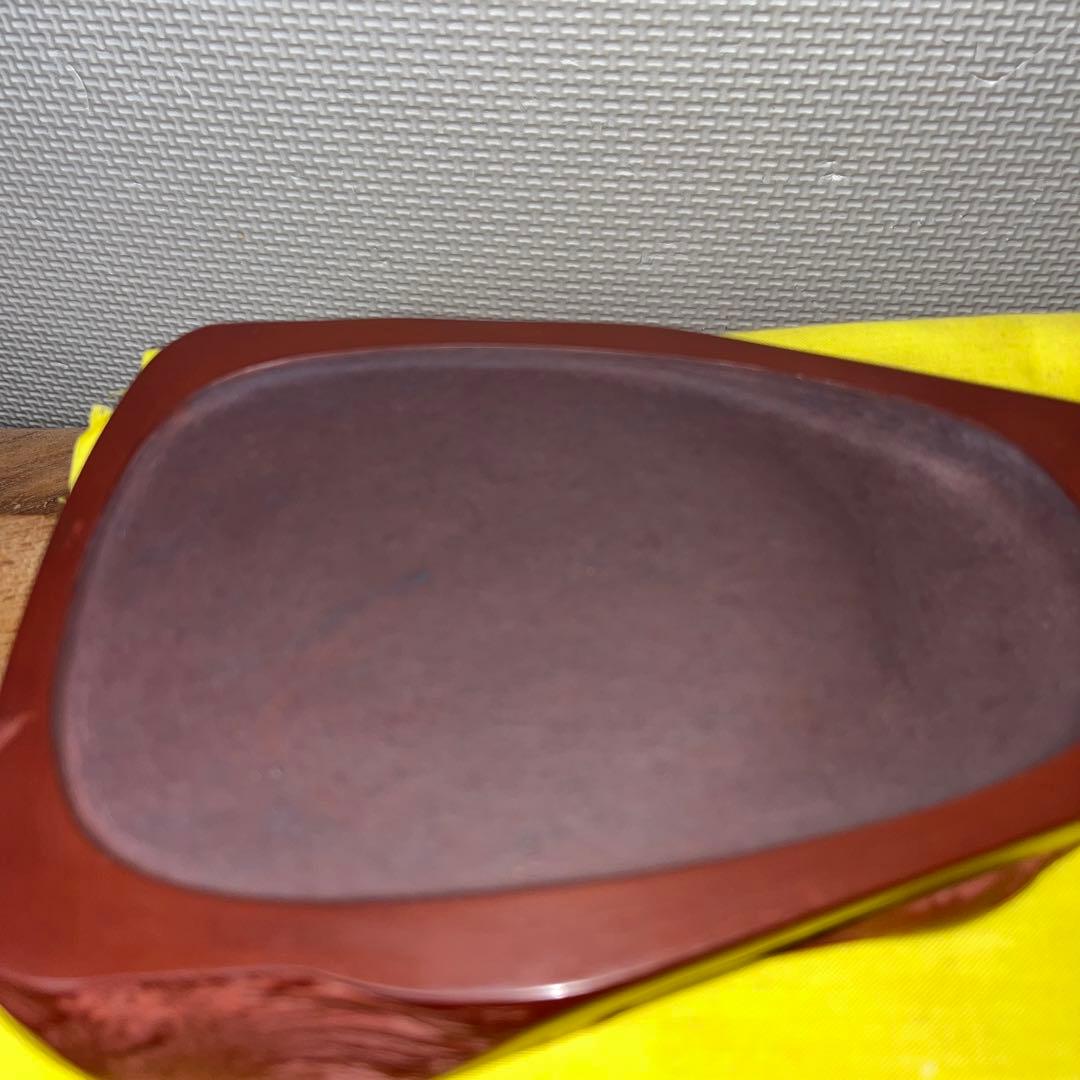 ⭕️岩手県　紫雲石硯　佐藤鐡治　天然硯　新品　石紋綺麗　レアな作品