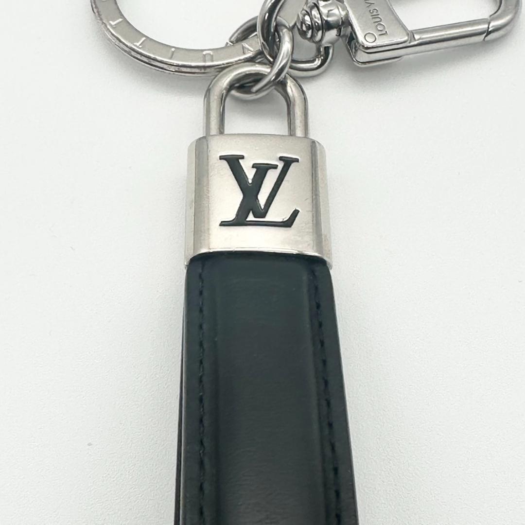 ルイ・ヴィトン キーホルダー M00745 ブラック レザー キーリング