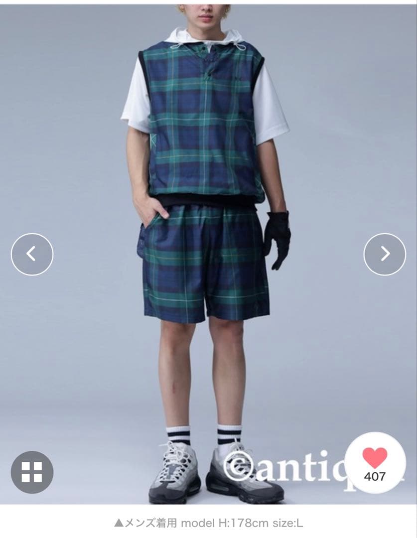 ひろ※ANTIQUA GOLF×STCH ベスト&ショートパンツ上下セット