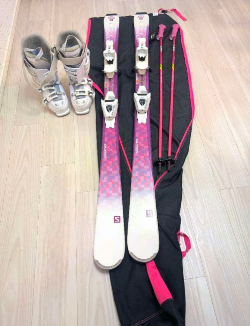 【ふーちゃん】SALOMONスキー板、ビィンディグ、ブーツ、ストックセット
