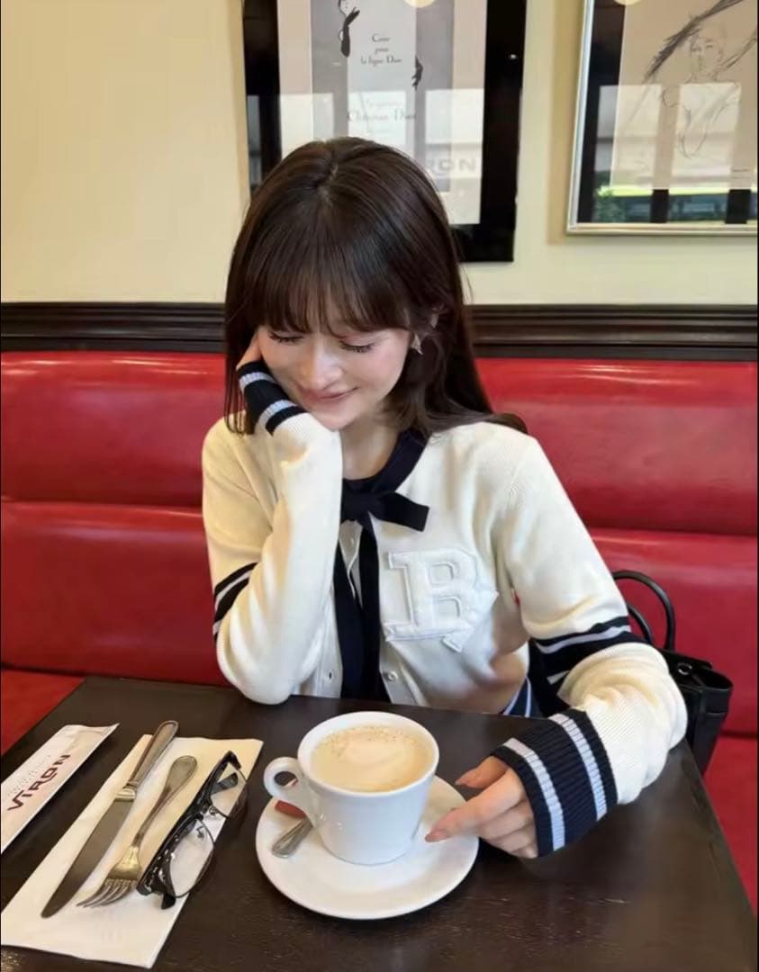 Bibiy B. CLUB TIE CARDIGAN ホワイト