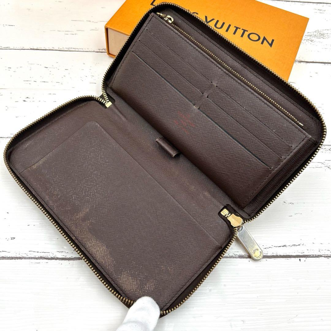 ルイヴィトン ジッピーオーガナイザー ダミエ ラウンドジップ ブラウン 長財布