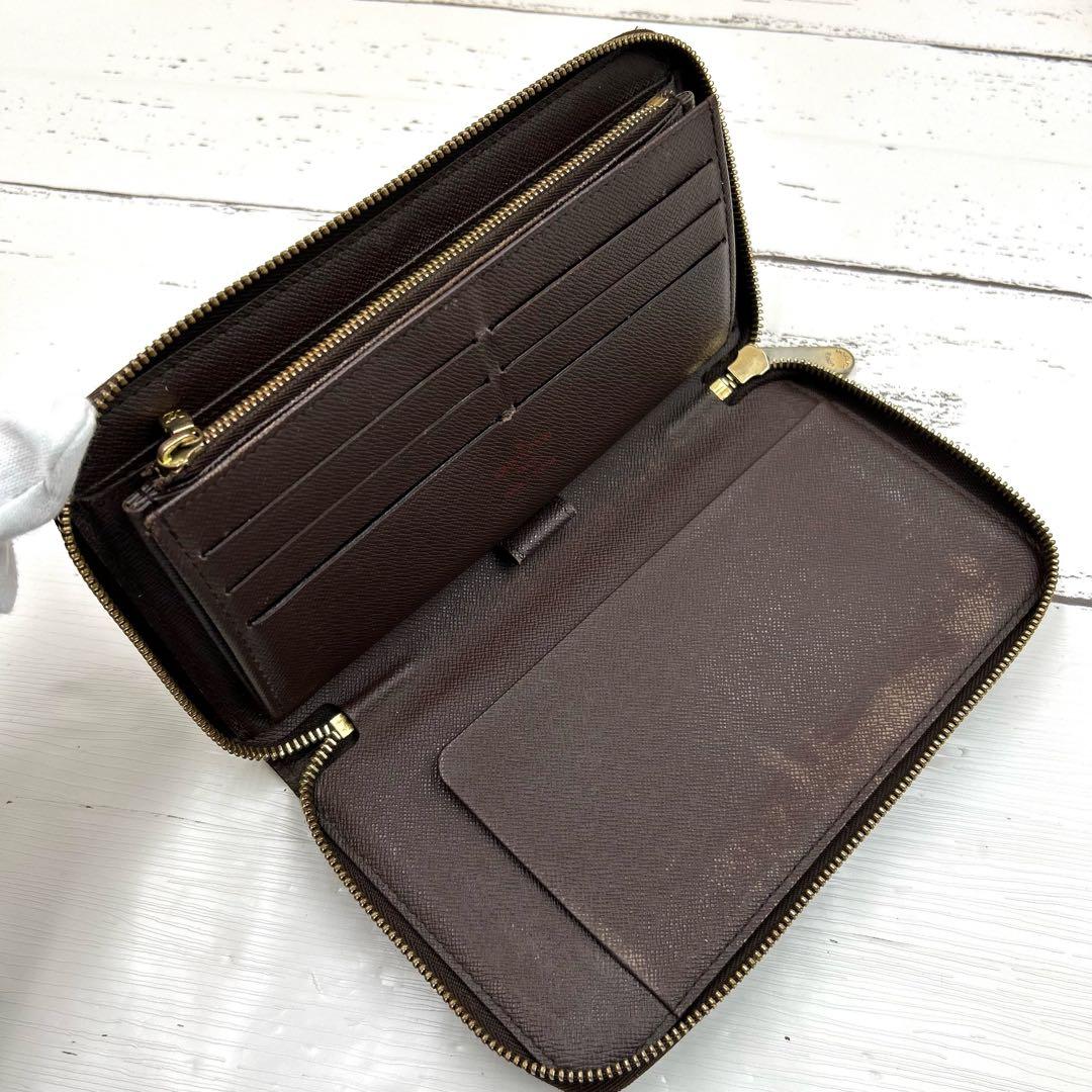 ルイヴィトン ジッピーオーガナイザー ダミエ ラウンドジップ ブラウン 長財布