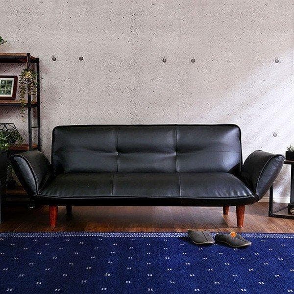 最安値！新品！送料込み！ソファー 3人掛け レザーソファ 【アイボリー】