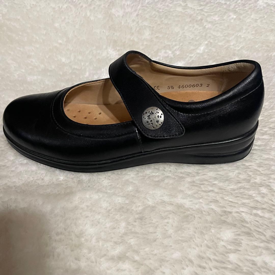 【極美品】Finn comfortフィンコンフォート 本革 黒 レザー