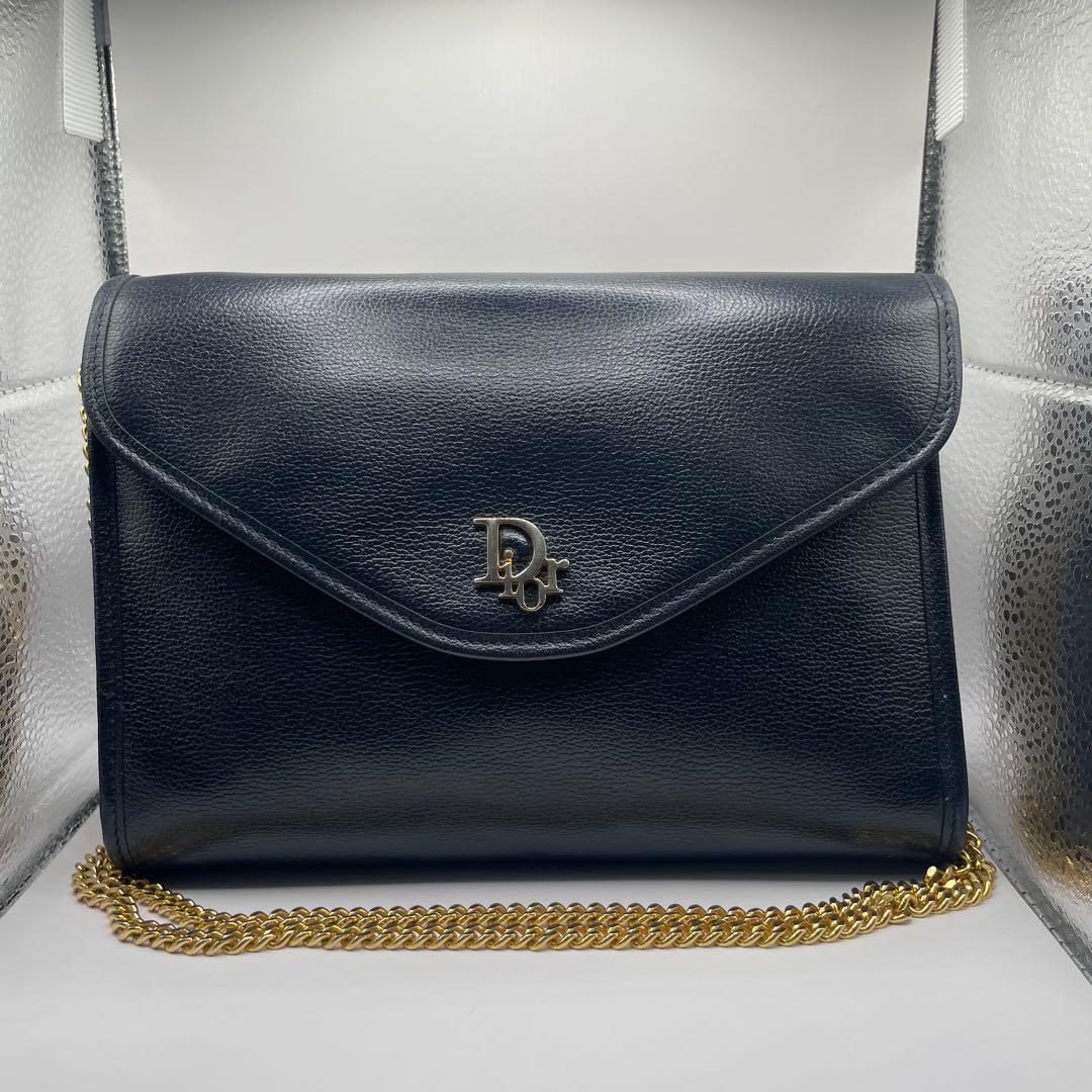 ChristianDior オールレザー　チェーンショルダーバッグ2WAY
