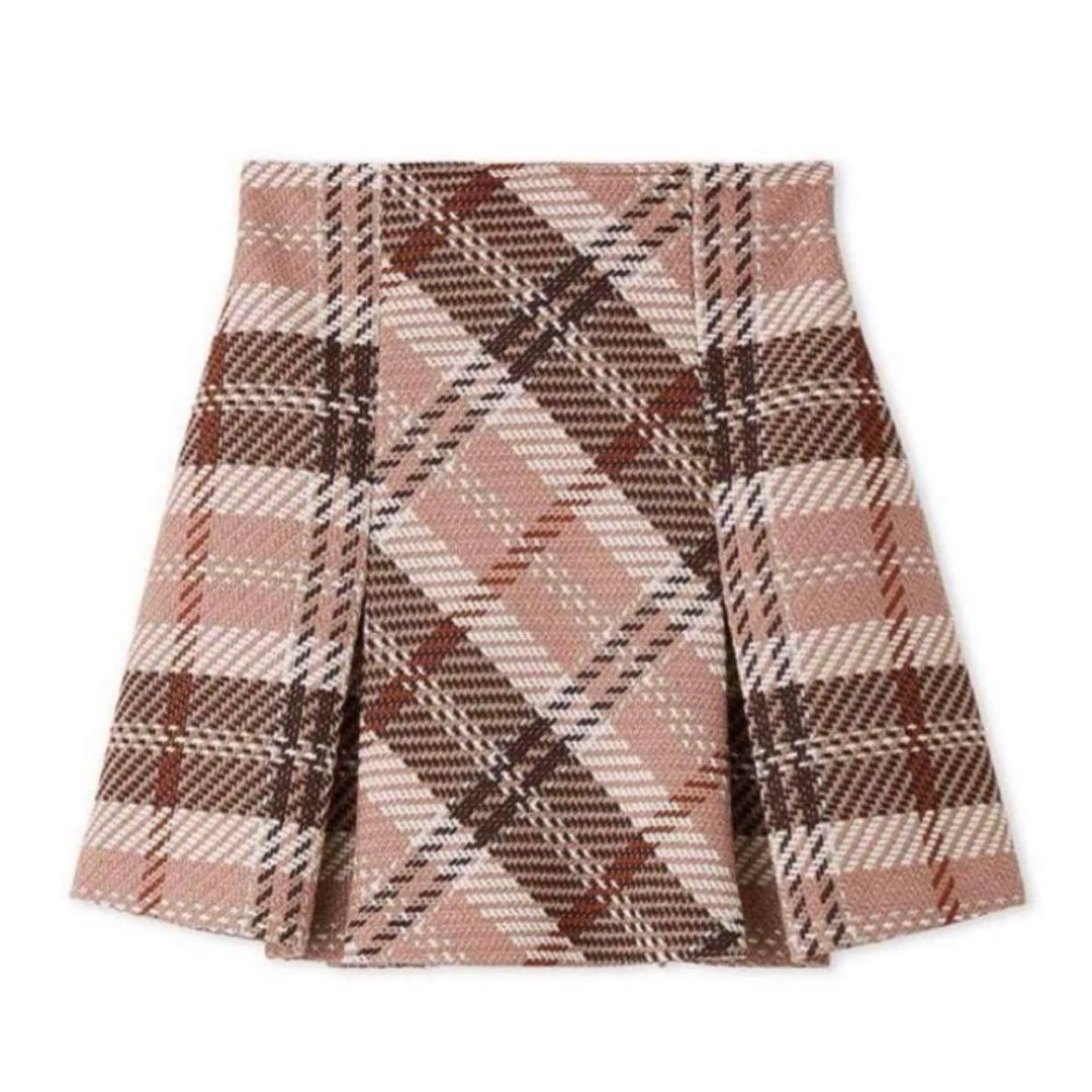 SNIDEL ロービングチェックミニスカート ピンク 1サイズ