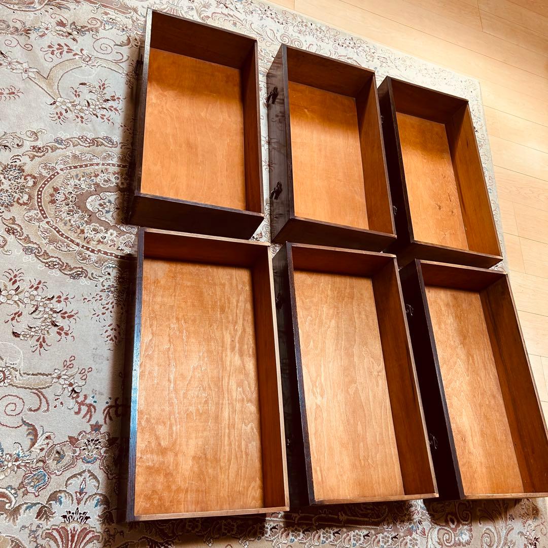 イギリスアンティーク　オーク材　ハイチェスト　6段キャビネット　英国家具