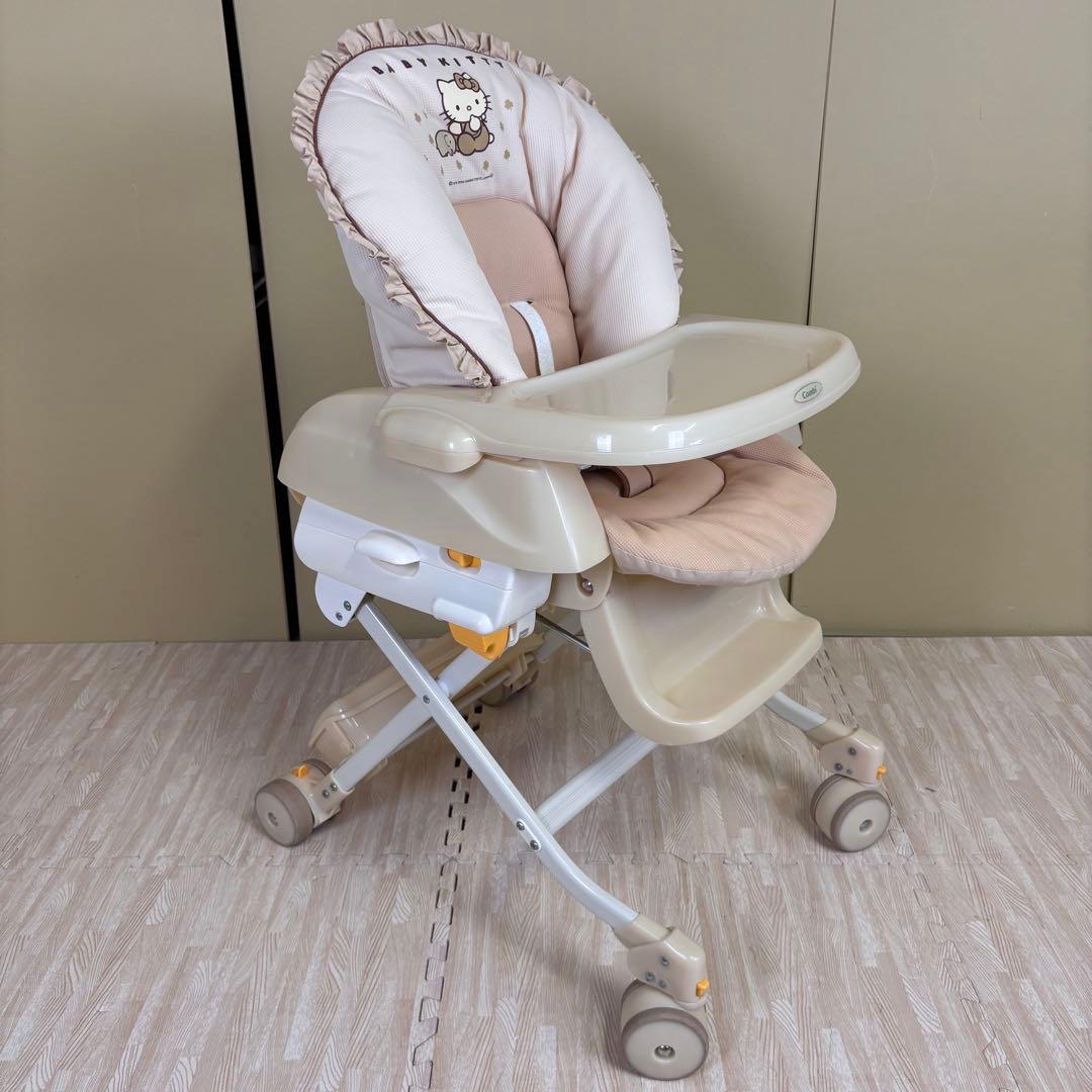 ☆ハローキティ☆　希少・美品　コンビ　ハイローベッド＆チェア　極上クリーニング済