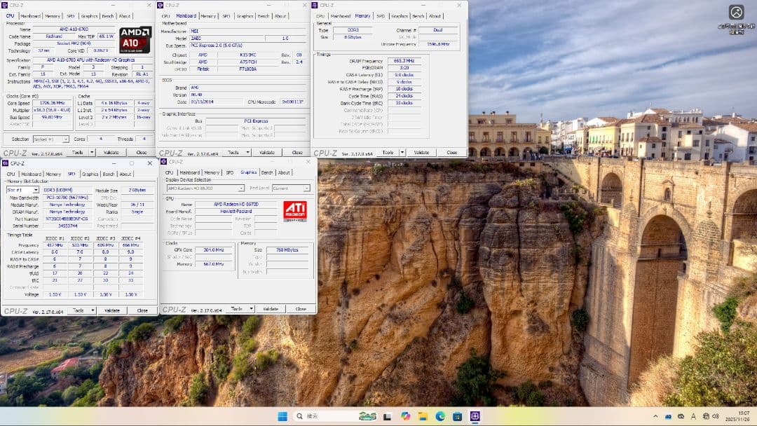 ①Windows11 HP AMD A10-6700 SSD128GB 8GB