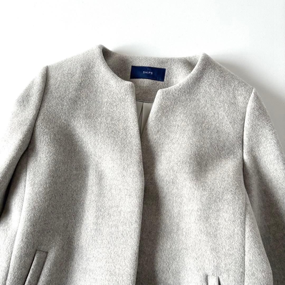 美品♡　SHIPS　シップス　SUPER140　キーネック　ショートコート