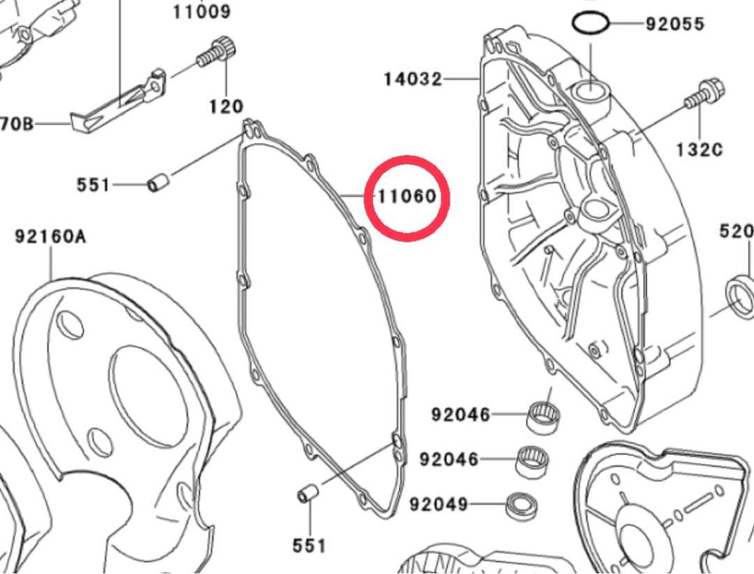 カワサキ純正新品 ZRX400 ZRX400Ⅱ クラッチ板 フルセット全年式対応