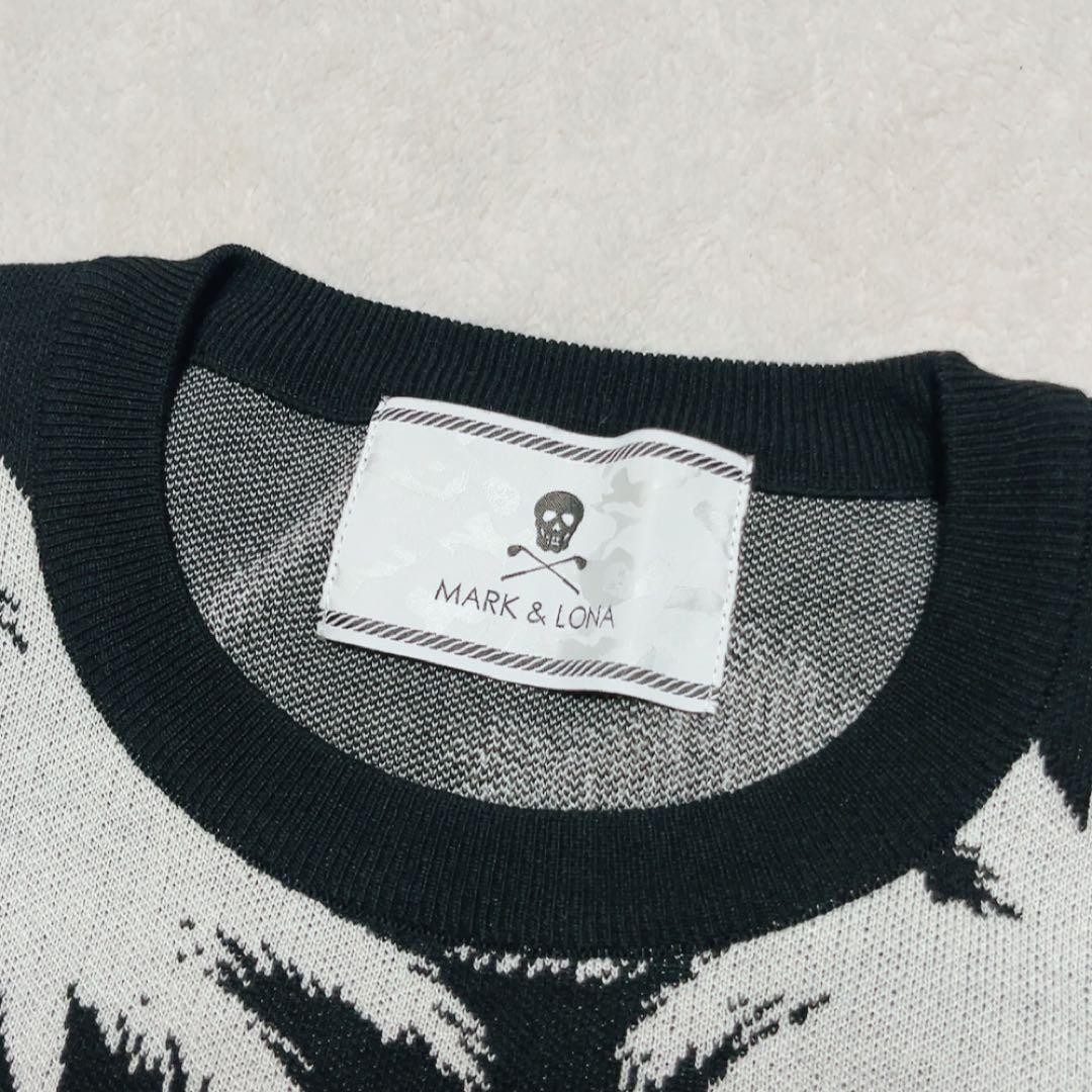 極美品　マークアンドロナ　ニット　セーター　シルバープレゼント　ヤシの木　総柄