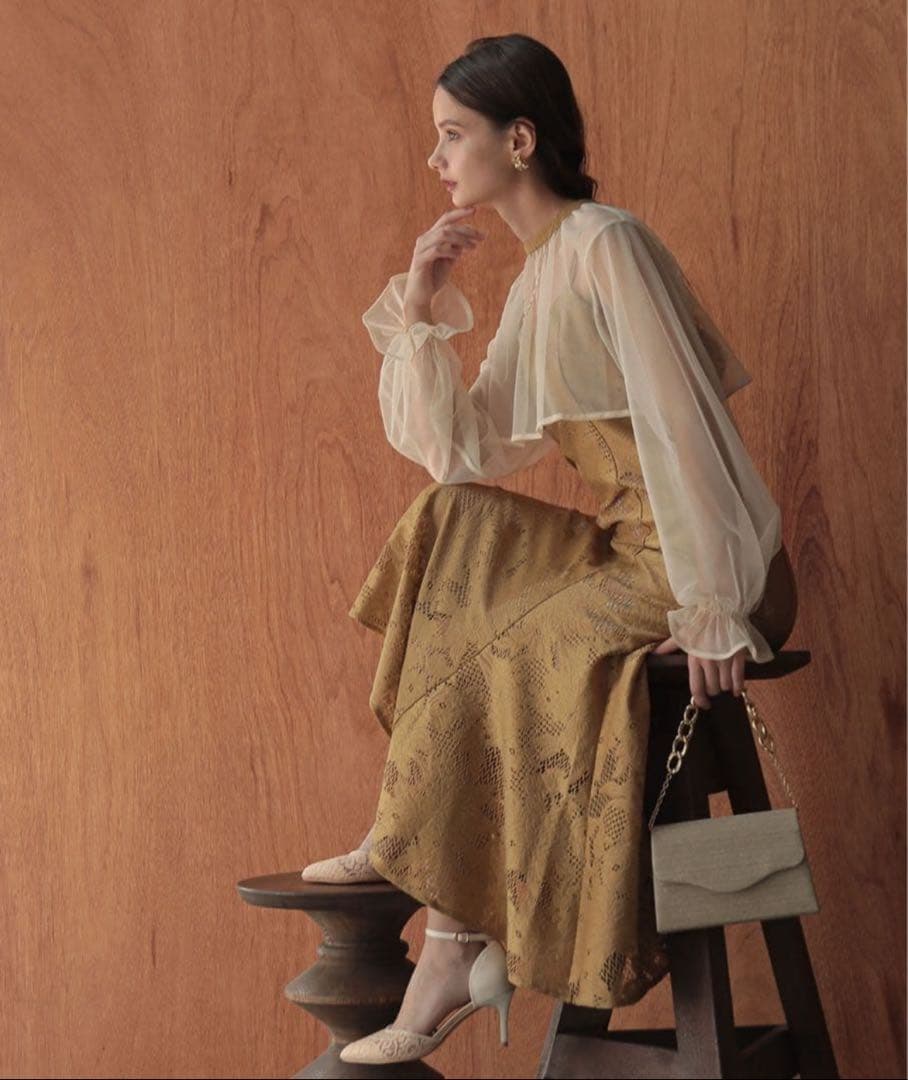 5★新品タグ付き★ドリードール　3wayシフォンボレロ&レースキャミドレス　L