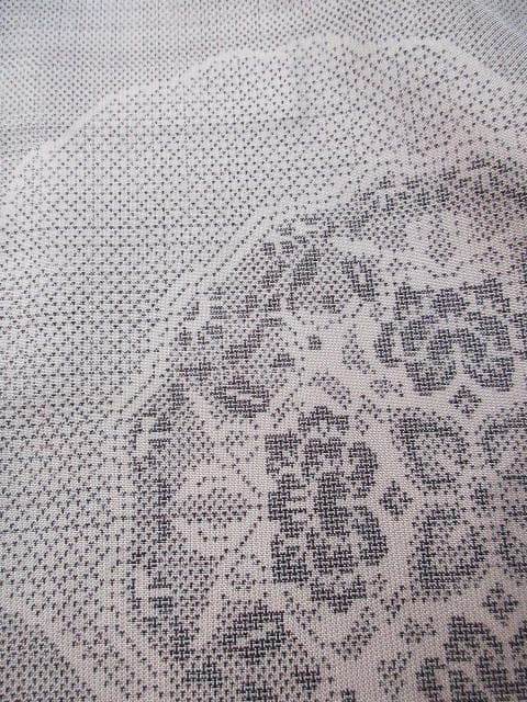 新古品！三越製＊白大島紬＊９マルキ＊本場大島紬＊鏡裏文＊着物＊１６０ｃｍ＊裄６２