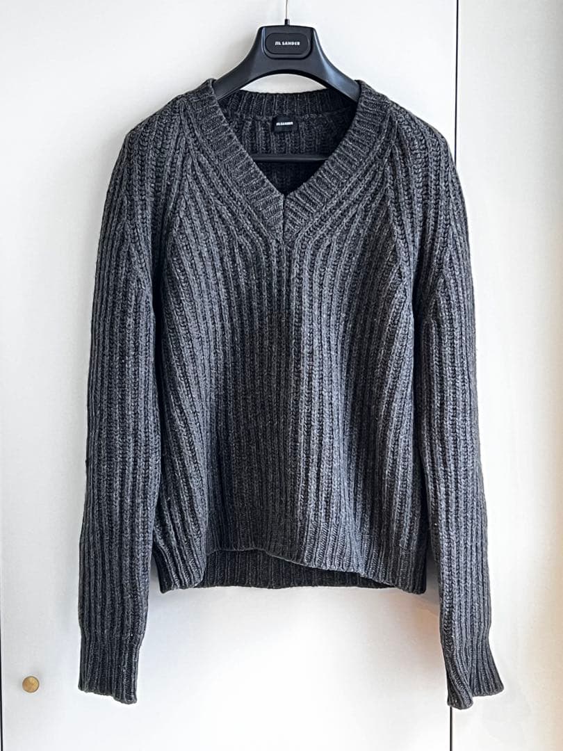 JIL SANDER グレー ニット　（ウール50%、ヤク50%）