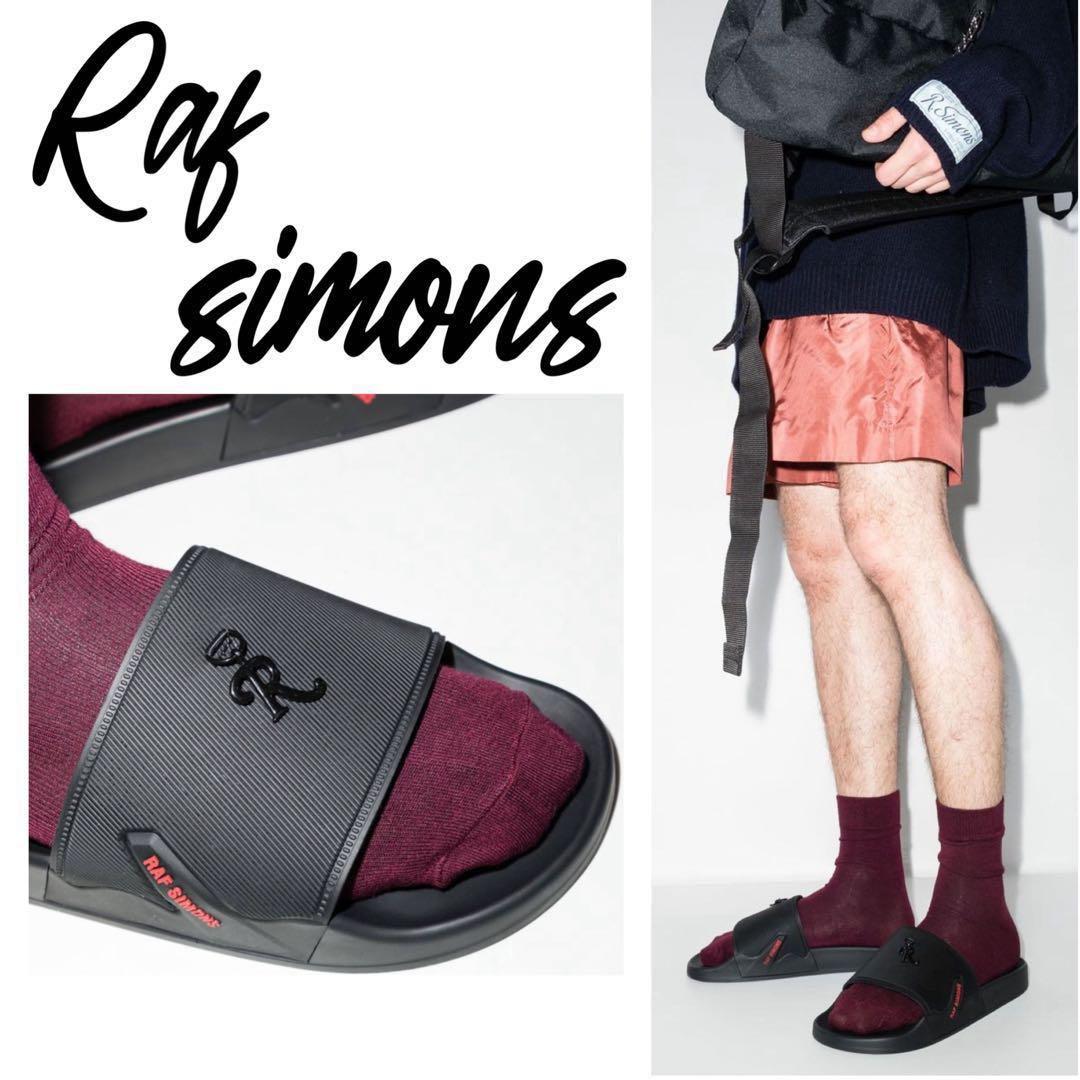 新品 Raf Simons Astra Slide Black Red EU40