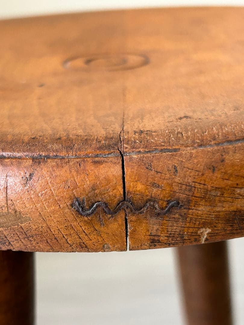 アンティーク 木製スツール　丸椅子　アトリエ　ビンテージ　古道具　チェア　レトロ