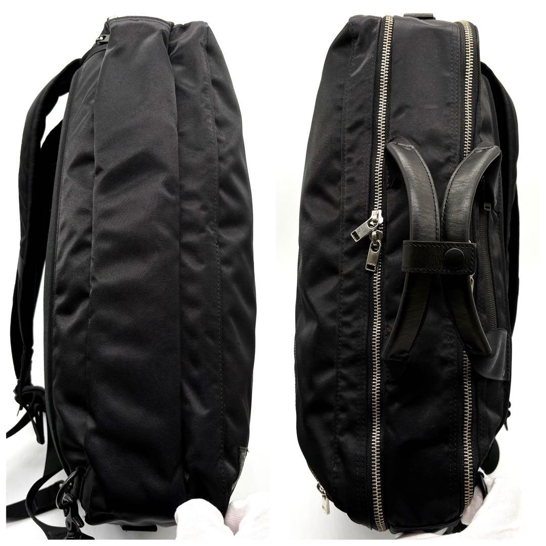 【美品】ポーター リフト 3way ビジネスバッグ リュック ナイロン ブラック