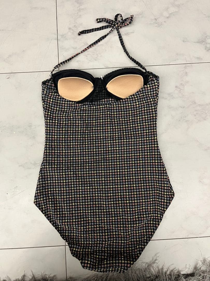 CHANEL チェック柄 パッド入り水着