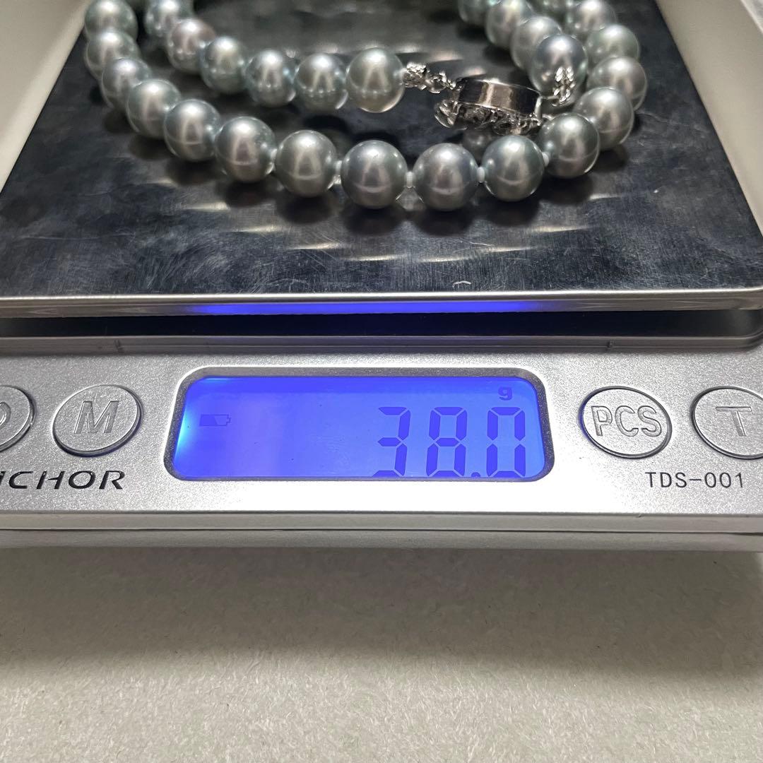 【テリ良✨超大珠】 あこや真珠 ネックレス 8.0-8.5 ブルーグレー アコヤ