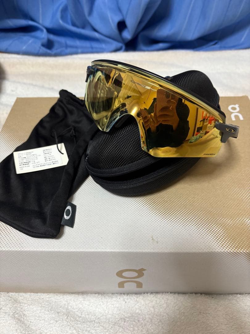 メ*ん様 OAKLEY encoder スポーツサングラス ゴールドミラー