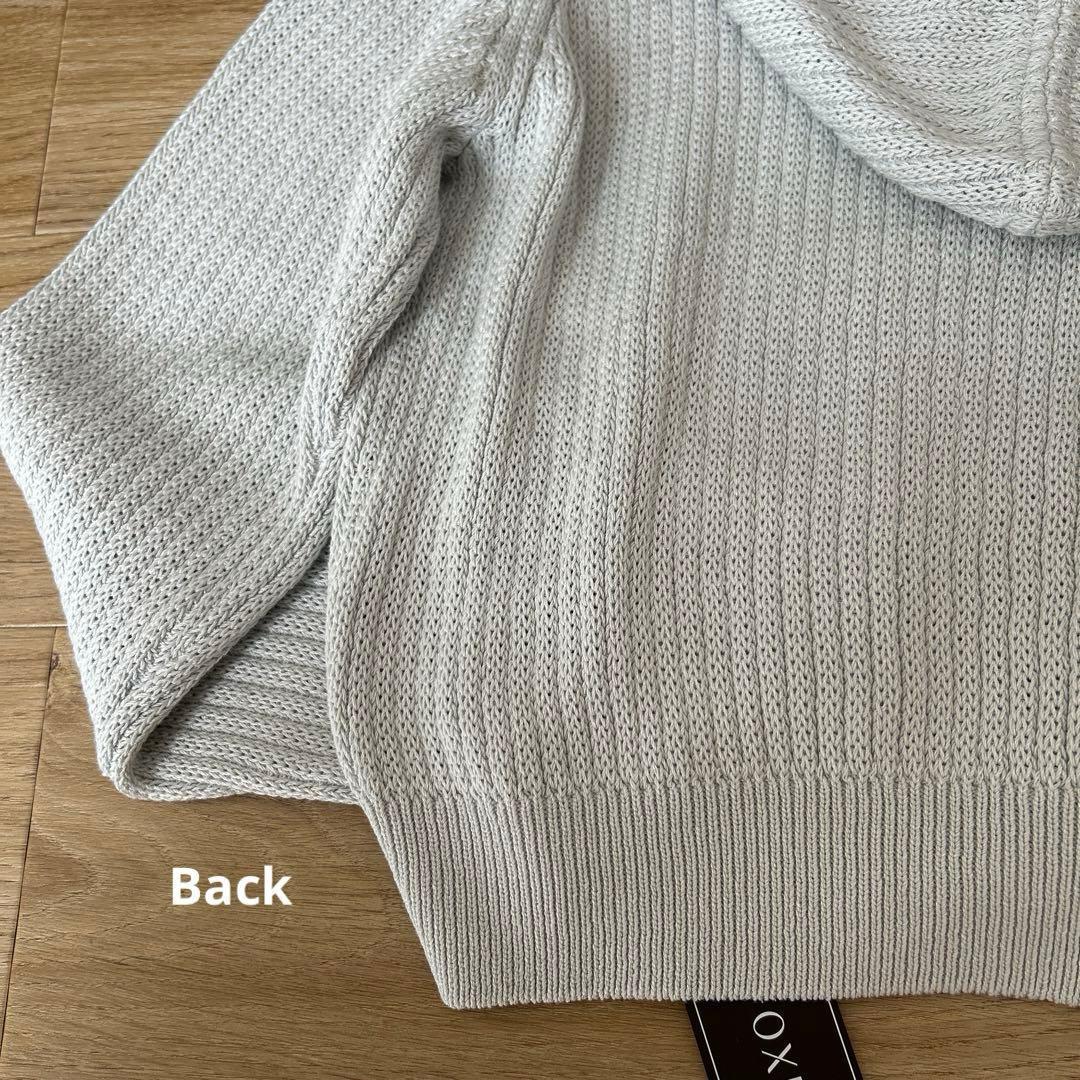 フォクシー　コットンシルクニットパーカー　フーディファン　38　アイスブルー