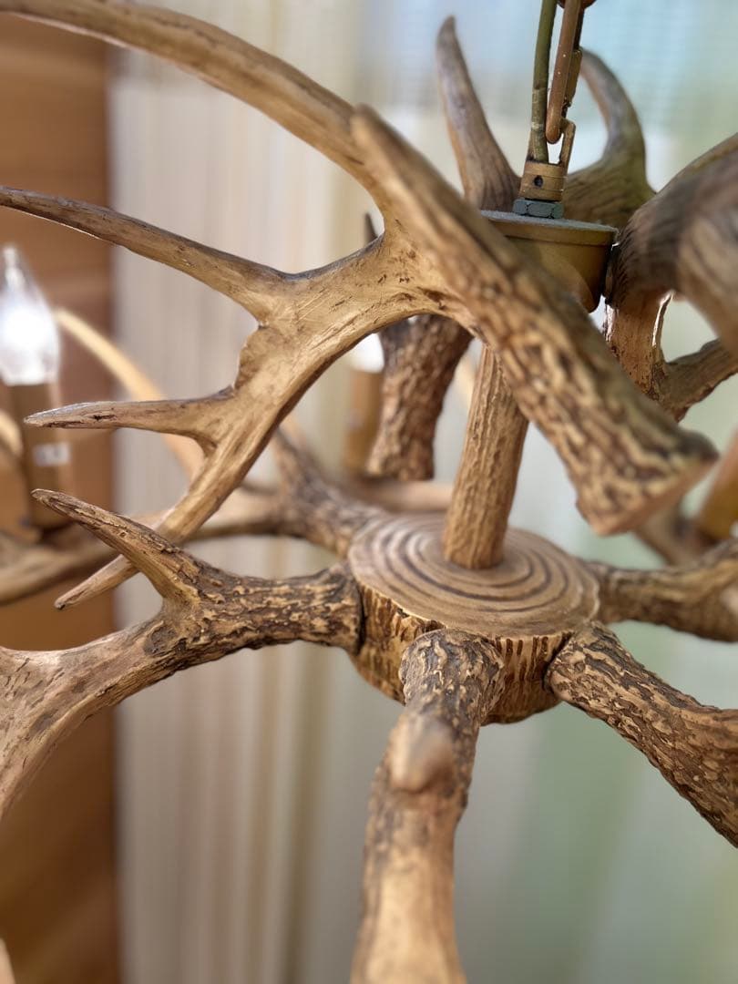 （中古）北欧 鹿の角 ライト⑨天井照明器具シーリングライト シャンデリア