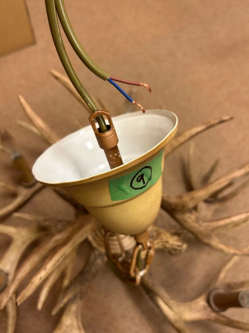 （中古）北欧 鹿の角 ライト⑨天井照明器具シーリングライト シャンデリア