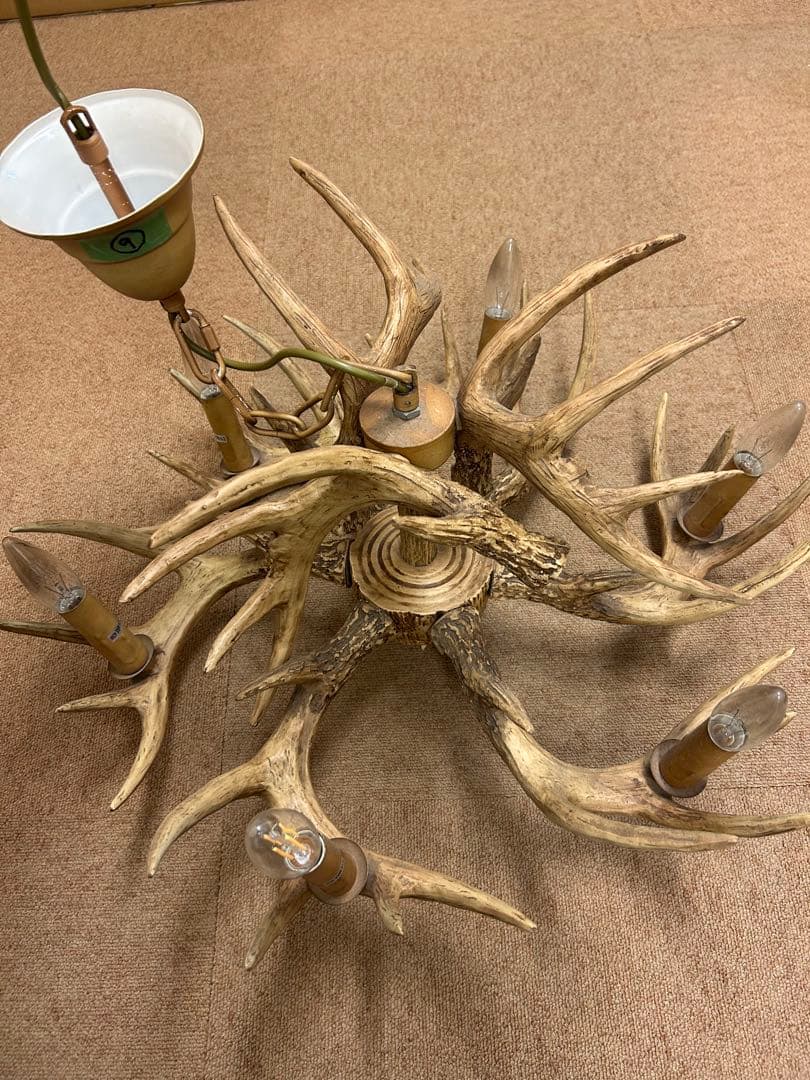 （中古）北欧 鹿の角 ライト⑨天井照明器具シーリングライト シャンデリア