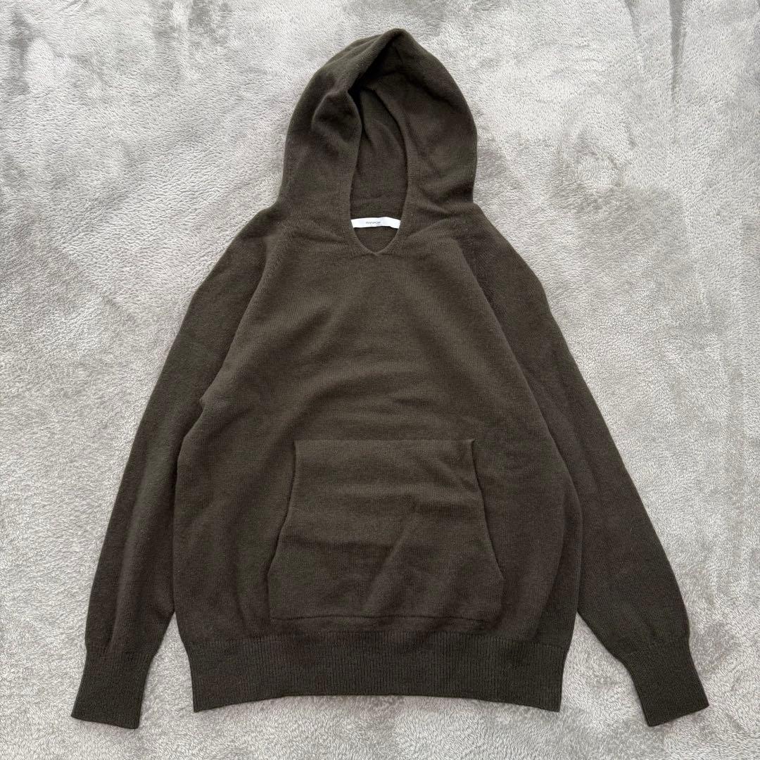 FRAMeWORK ウールカシミヤ フード パーカー ニット ダークグリーン