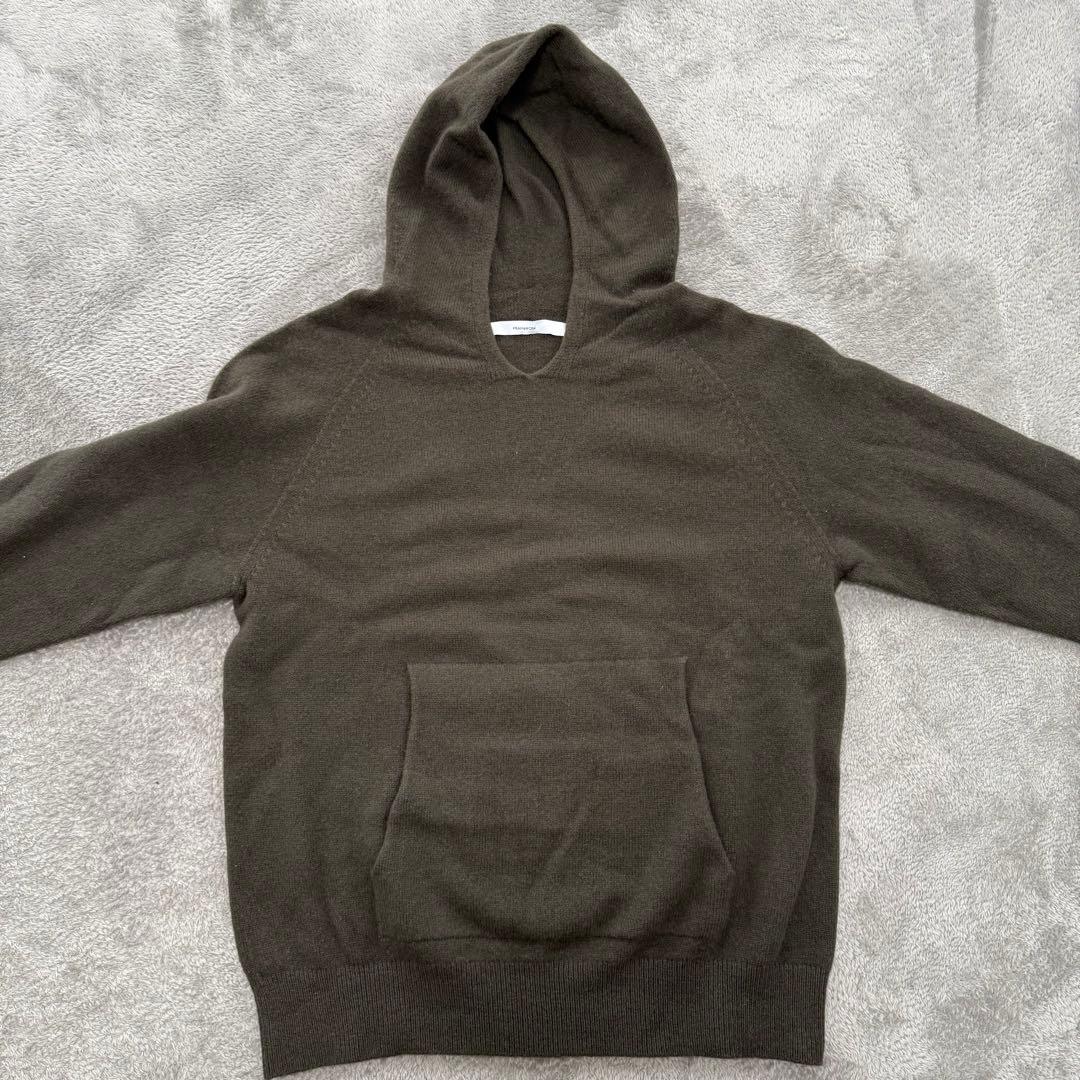 FRAMeWORK ウールカシミヤ フード パーカー ニット ダークグリーン