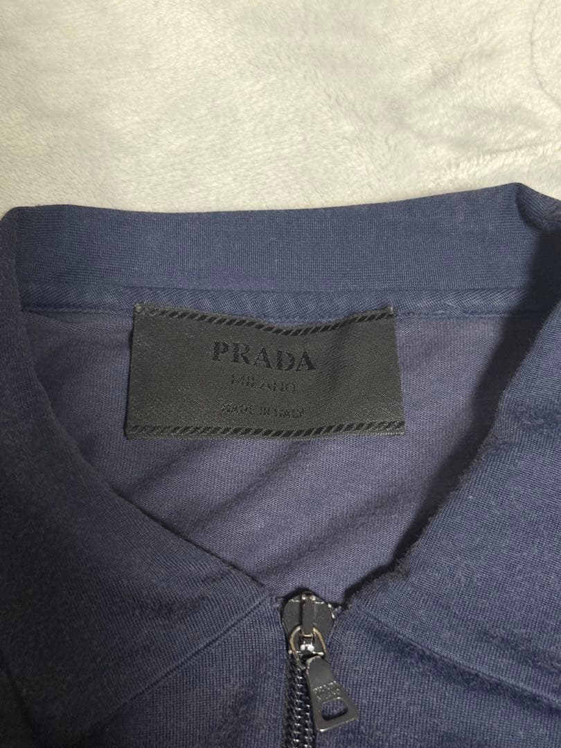 prada プラダ ポロシャツ ロンt ジップ 黒タグ コットン archive