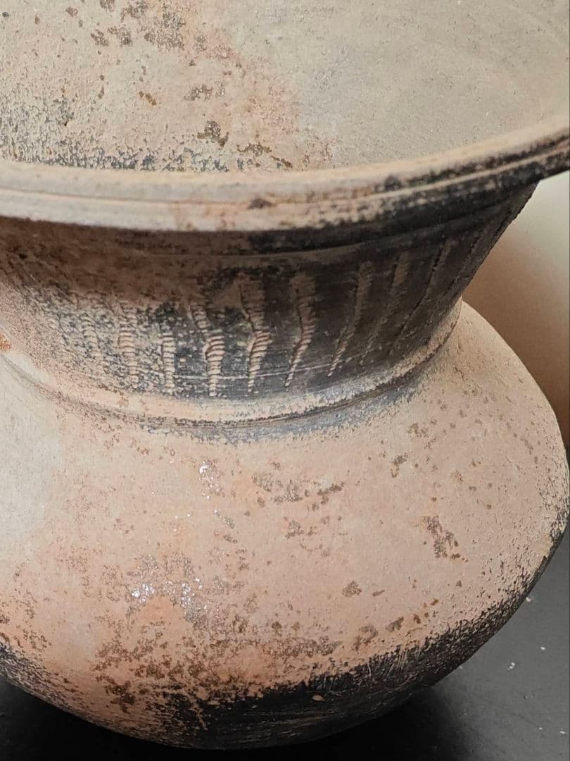 須恵器広口壺　古墳時代　土器　考古発掘品　古美術　花呼ぶ器