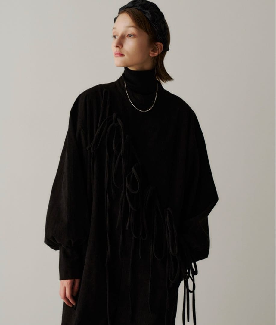 pernaコーデュロイリボンオールインワン