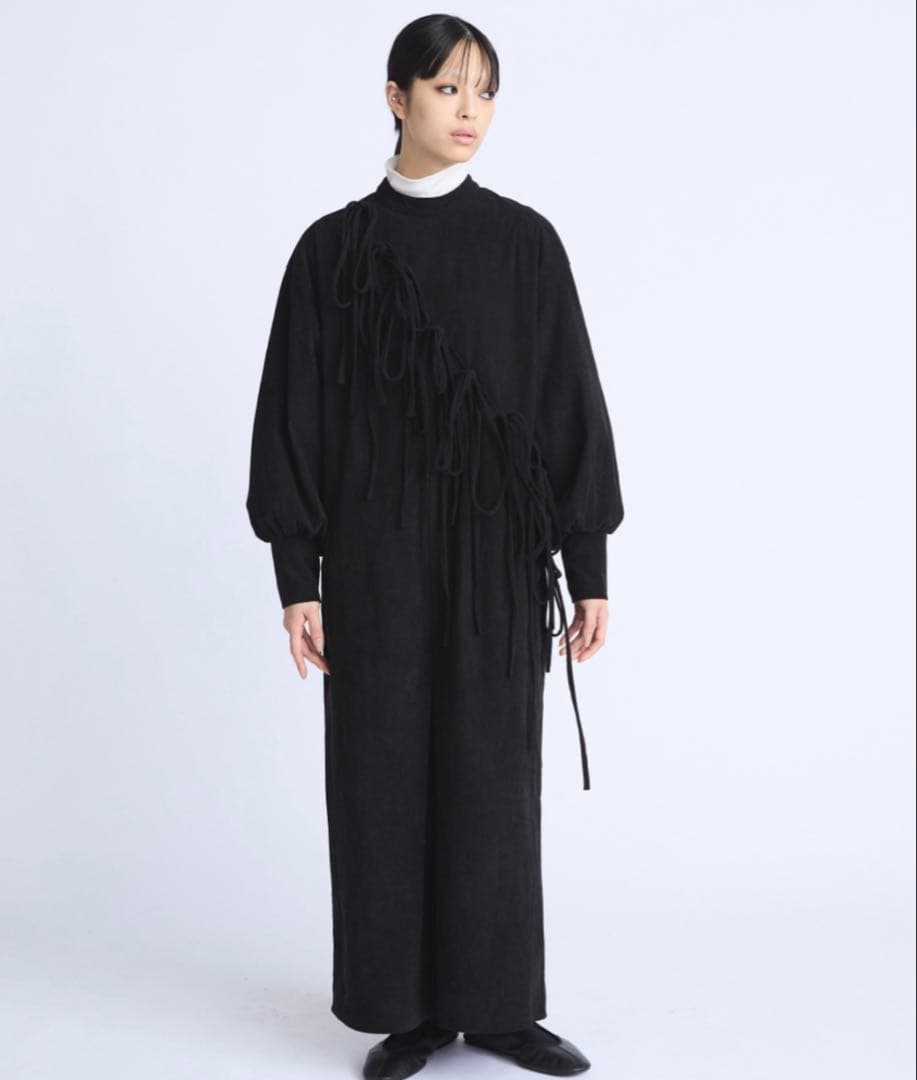 pernaコーデュロイリボンオールインワン