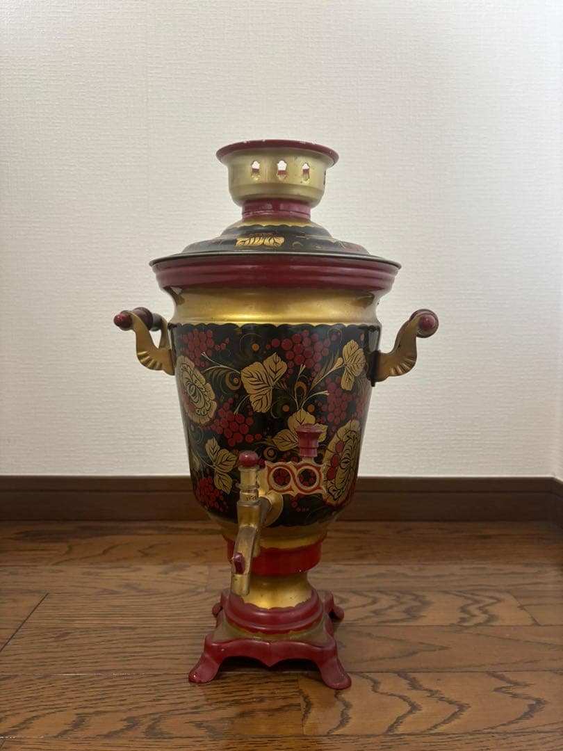 アンティーク サモワール 赤金装飾