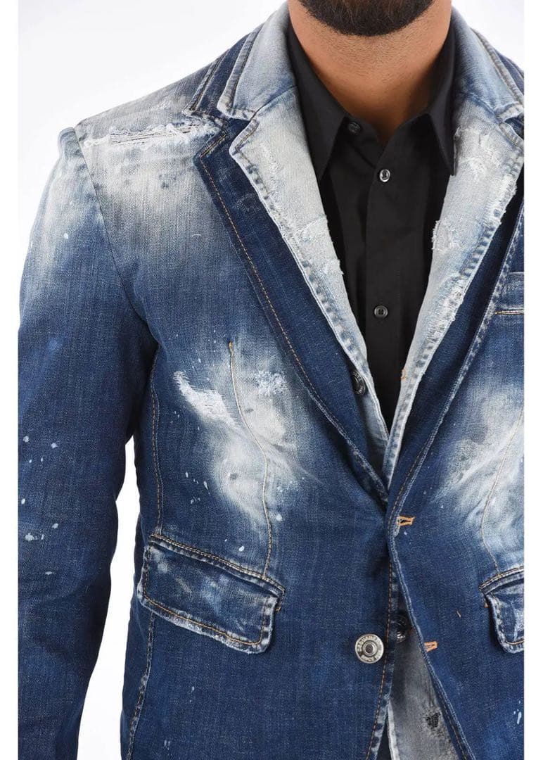 定価24万 20AW傑作・新品 高級シルエット 極上デニムジャケット サイズ48