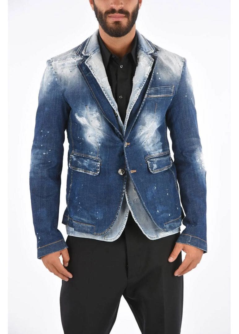 定価24万 20AW傑作・新品 高級シルエット 極上デニムジャケット サイズ48