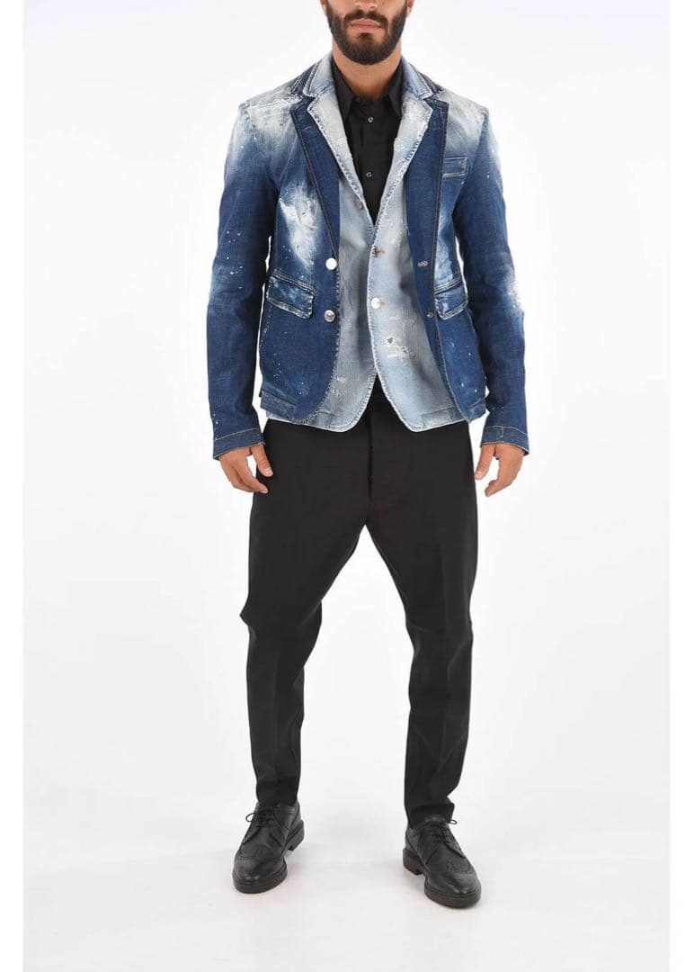 定価24万 20AW傑作・新品 高級シルエット 極上デニムジャケット サイズ48