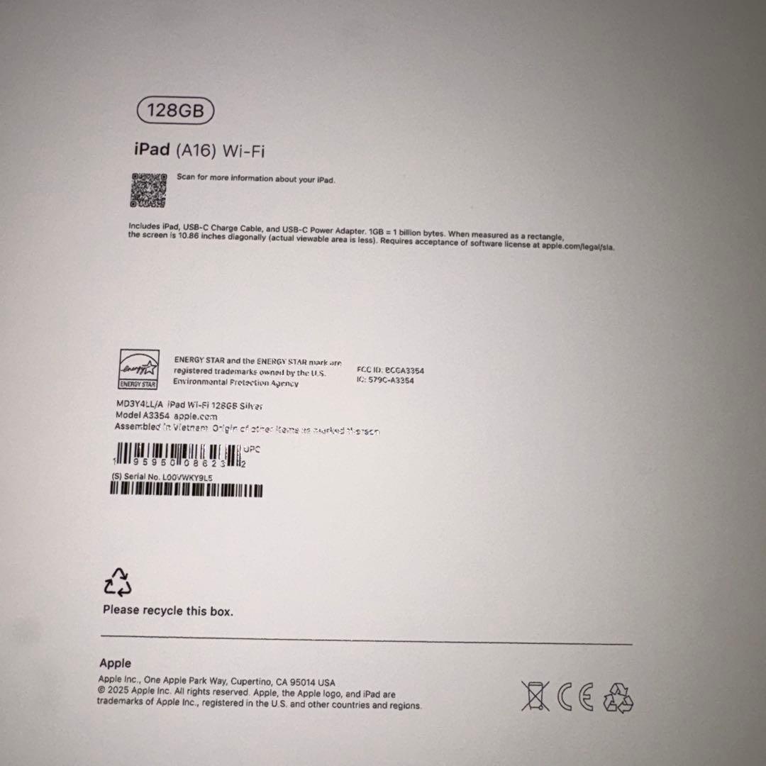 iPad（A16）11世代 11インチWi-Fi 128GB シルバー