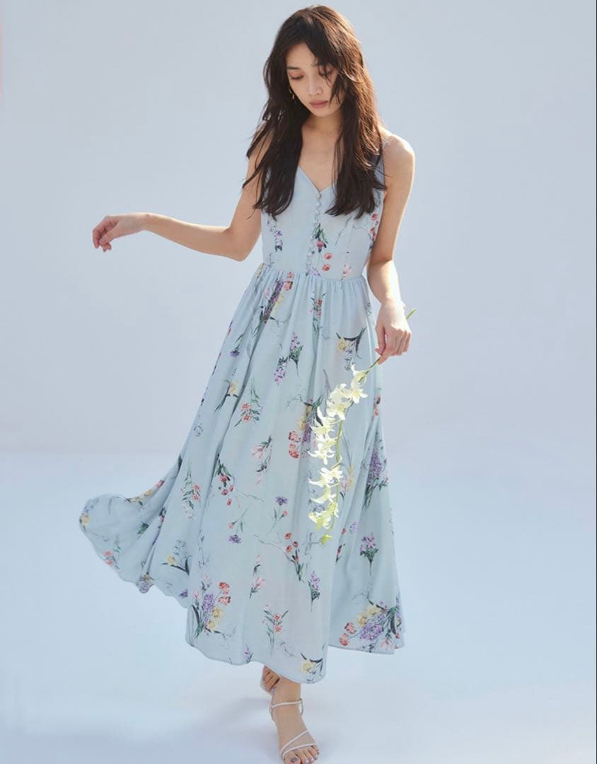 フレイアイディー　ボタニカルプリントキャミソールワンピース