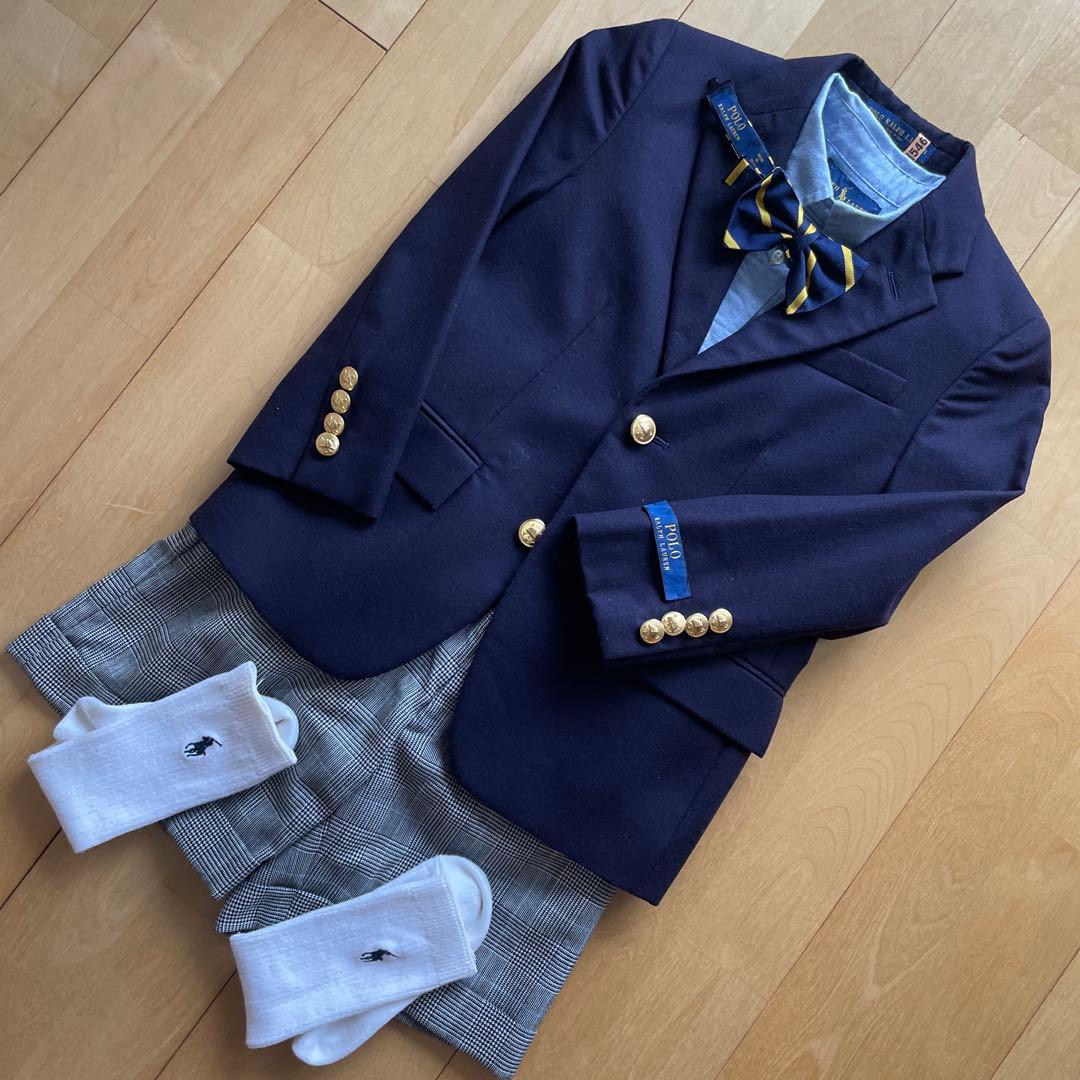 ポロラルフローレン キッズ フォーマル5点セット 120 入学 卒園 金ボタン