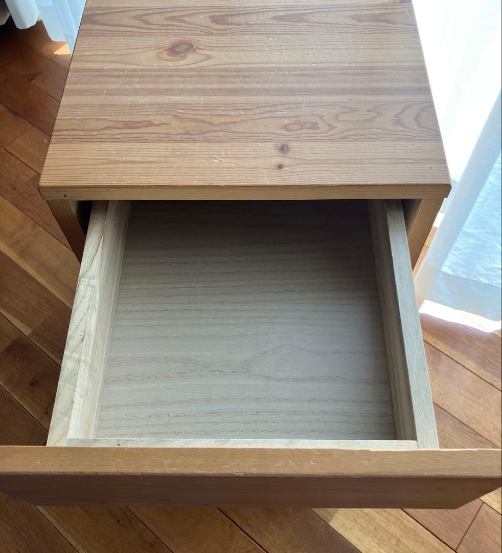 無印良品　パイン材キャビネットキャスター付き