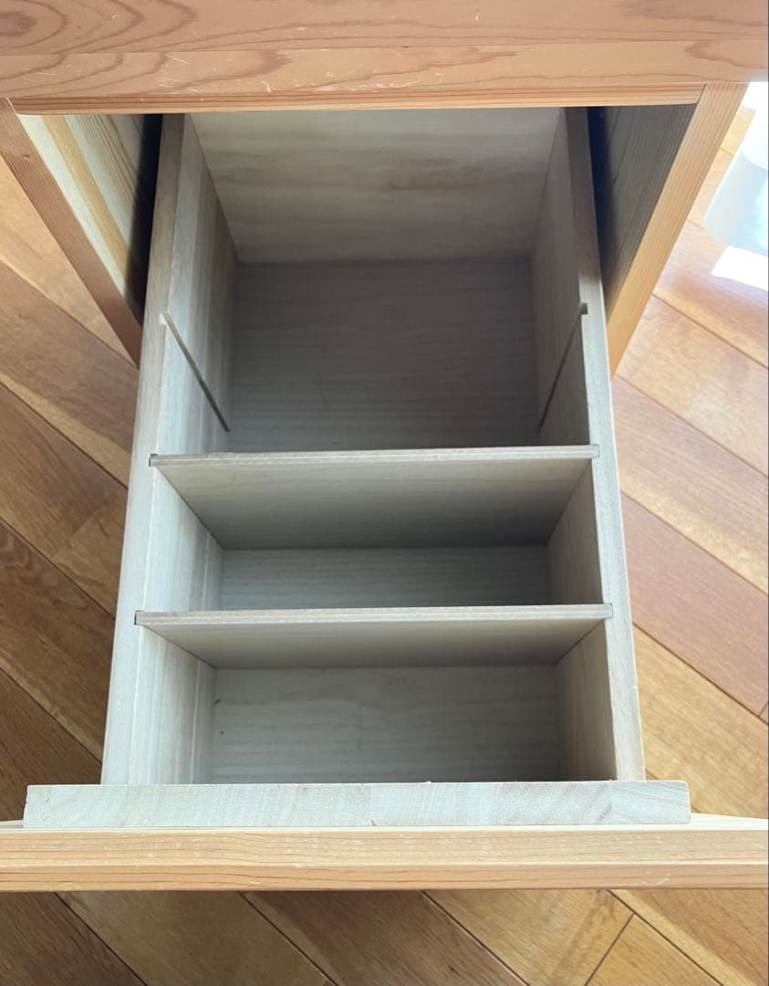 無印良品　パイン材キャビネットキャスター付き